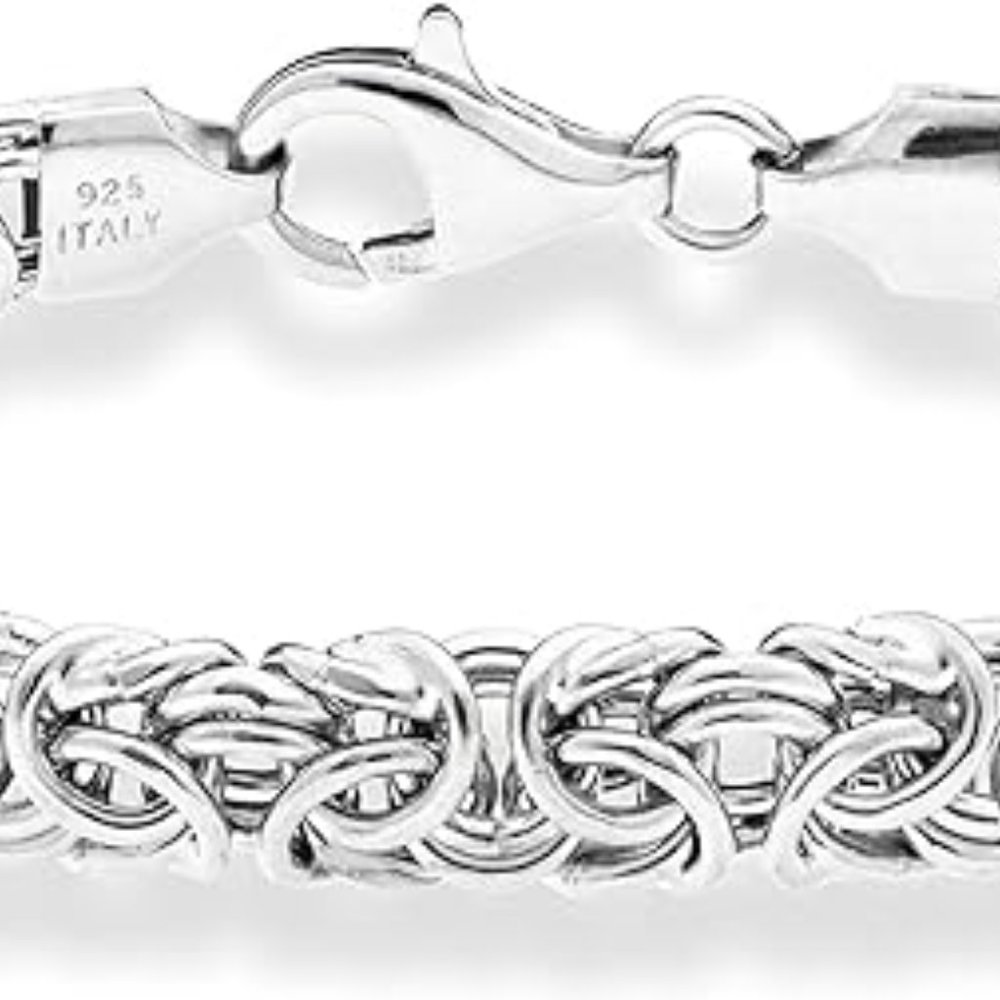 Neiman Marcus Miabella Italian 925 Sterling Silver Byzantine Bracelet - Picture 6 of 7